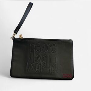 peace love world large wristlet